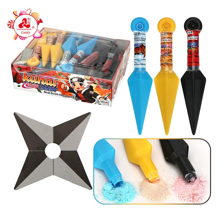 Kunai Ninja Dart Toy Sour Powder Candy with shuriken cardboard CH-N816