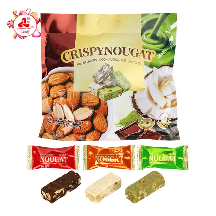 Crispy Nougat Coconut Chocolate Matcha Mixed Flavors Nut Candy CH-Q142