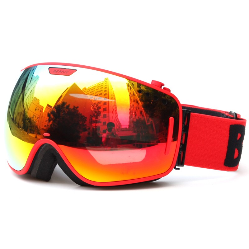 Supply Advanced unique design adjustable nose piece ski glasses SNOW
