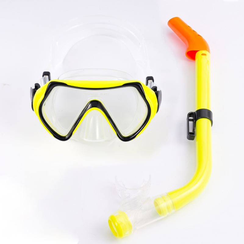 Set snorkel pentru copii WHALE Mască snorkel cu set de snorkel uscat premium pentru copii 1011S