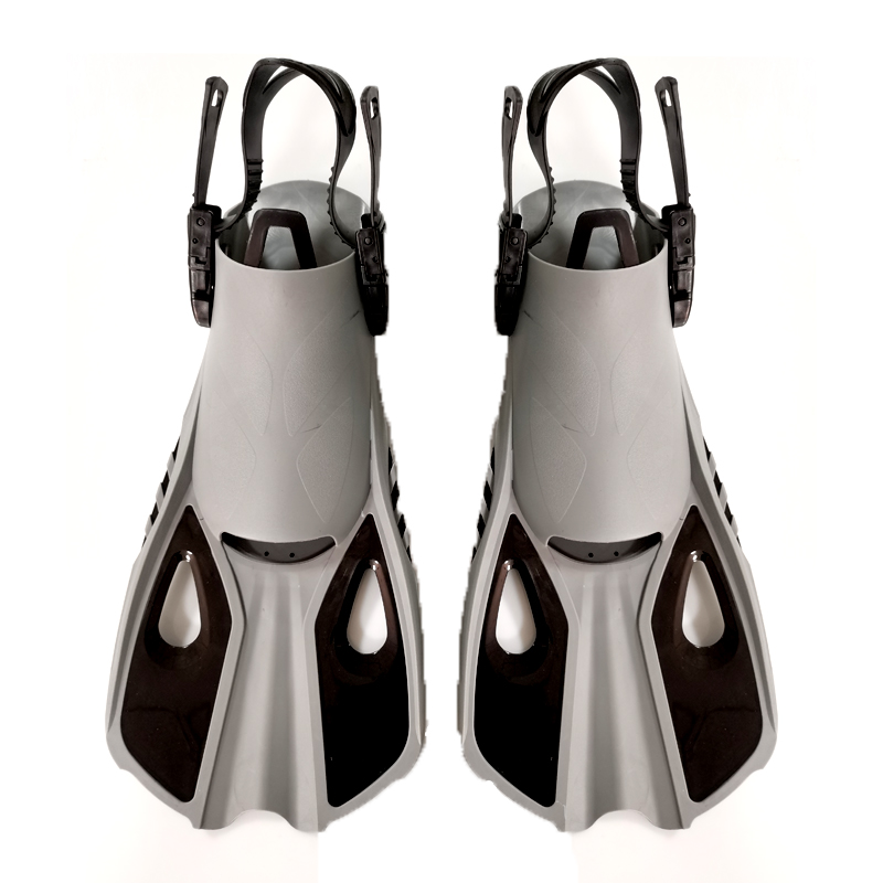 Snorkel Fins Adjustable Buckles Open Heel Swim Flippers Travel Size Short Swim Fins for Snorkeling Diving Swimming Adult
