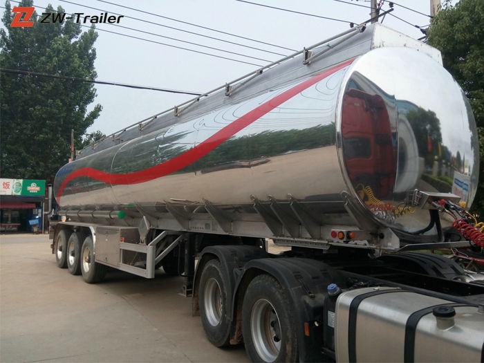 Tri Axle Stainless Steel Milk Fuel Tanker Truck Trailer