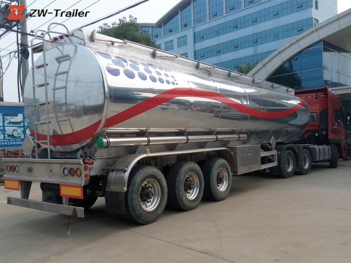 Tri Axle Stainless Steel Milk Fuel Tanker Truck Tractor Trailers