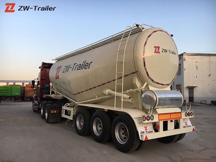 3 Axle Bulk Cement Powder Tanker Semi Tractor Trailer for Sale