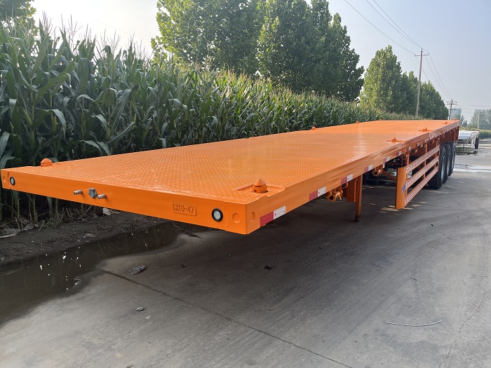 Shipping Tandem Flatbed Container Truck Trailer