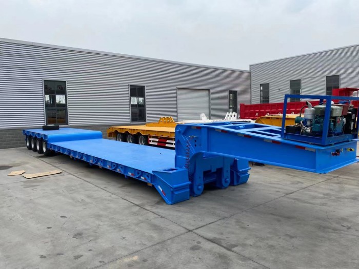 Heavy machinery rgn 4 axle 80t low bed trailer for sale
