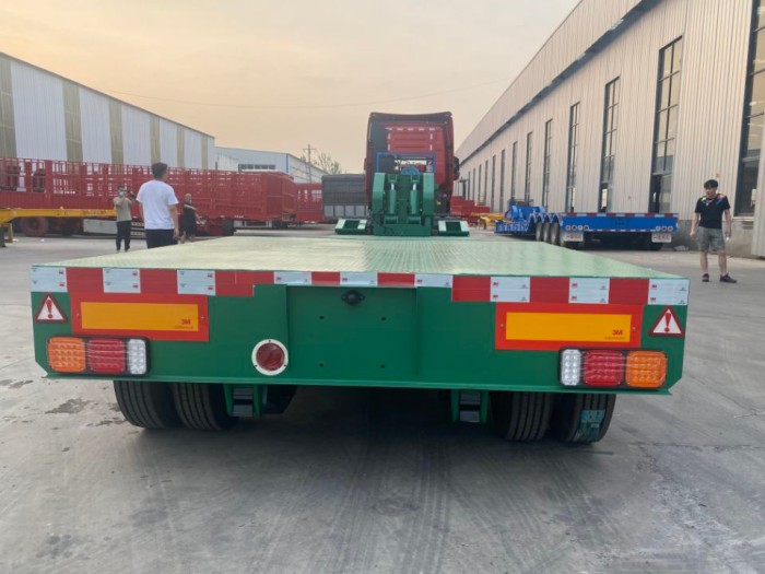 2 axle Front loading hydraulic goose neck low bed semi trailer