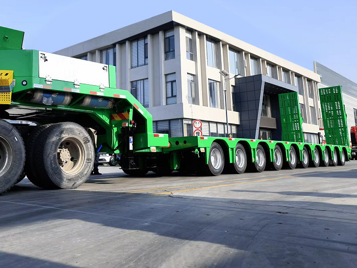 16m 10 Axles 150t Extendable Lowbed Cargo Trailer