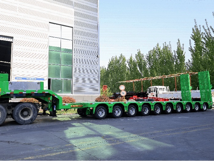 16m 10 Axles 150t Extendable Lowbed Cargo Trailer