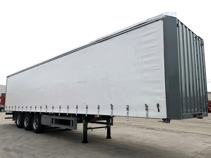 3 Axle Shipping Container PVC Curtain Side Semi Trailer
