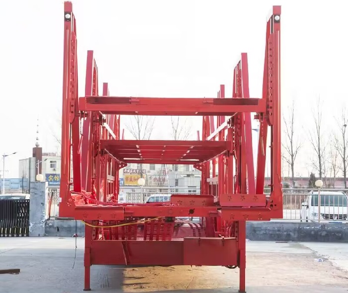 2 Axles Double Deck Car Transporter Trailer
