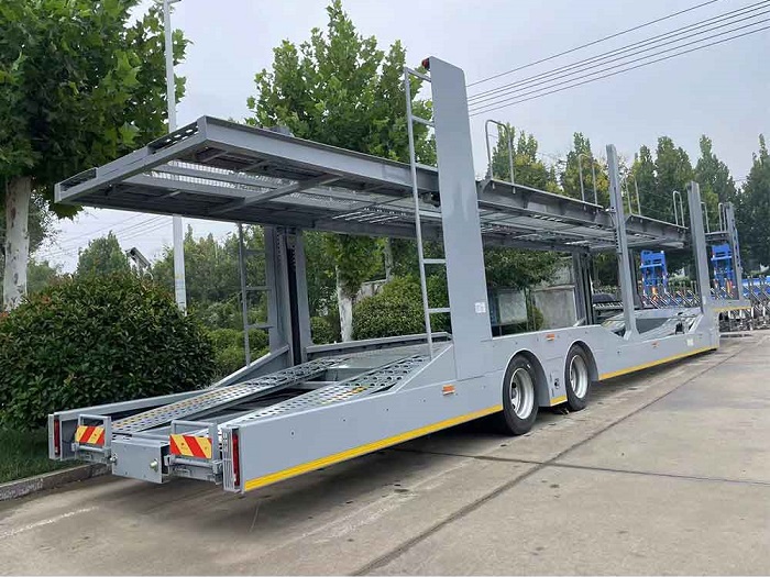 Two Axles Auto Hauler Semi Truck Trailer
