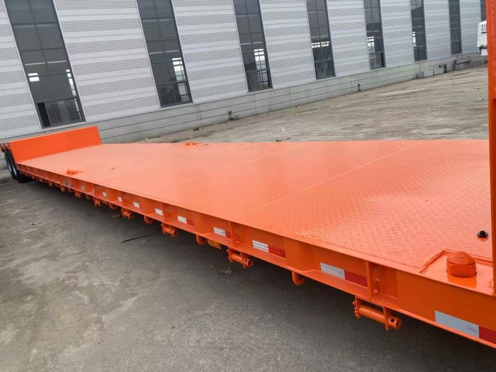 lowboy cargo semi truck trailer