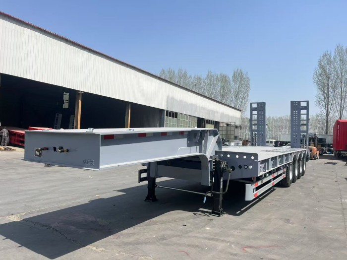 4 Axle Lowbed Loader Hydraulic Lowboy Semi Trailer