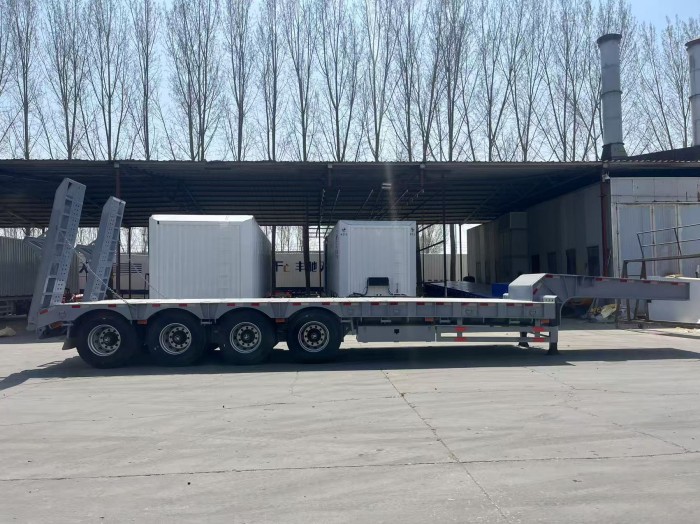 4 Axle Lowbed Loader Hydraulic Lowboy Semi Trailer