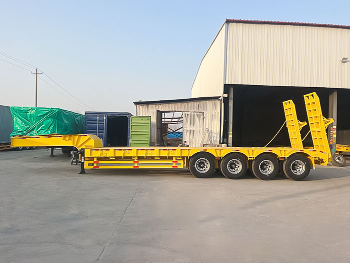 4 Axle Lowbed Semi Trailer for Heavy Duty Transport