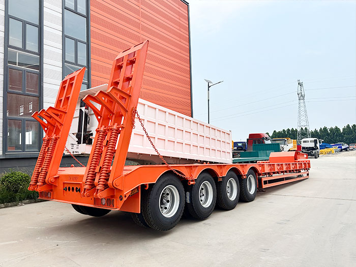 4 axle low bed semi trailer