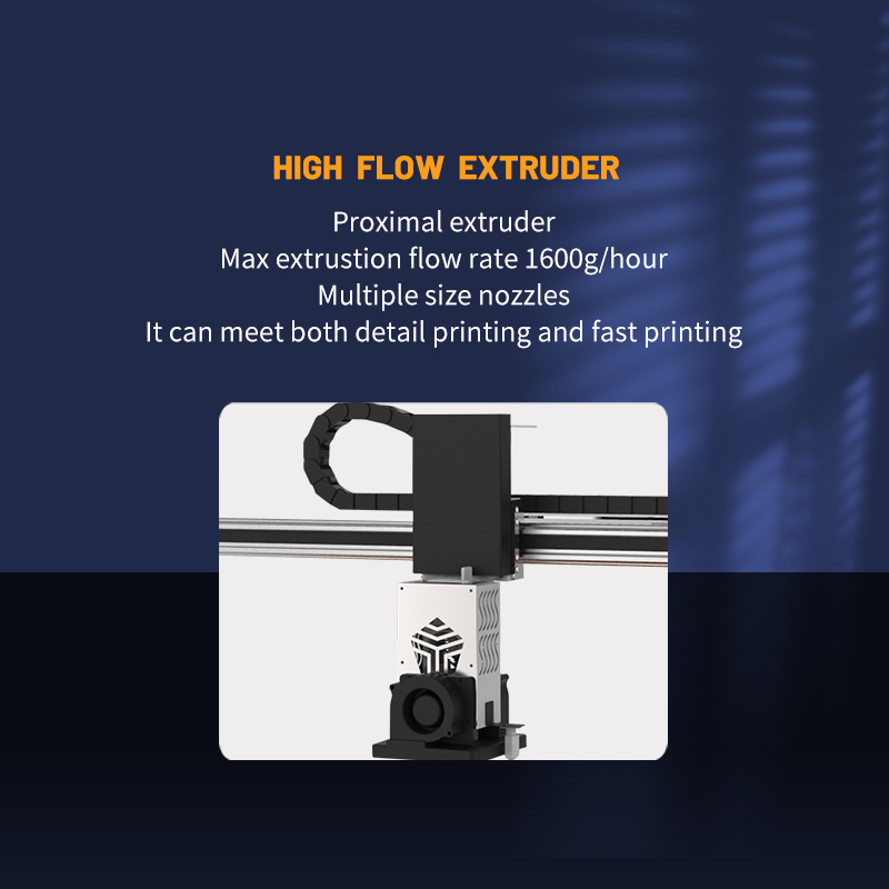 High flow extruder 3d printer large printing size from Dowell 3D