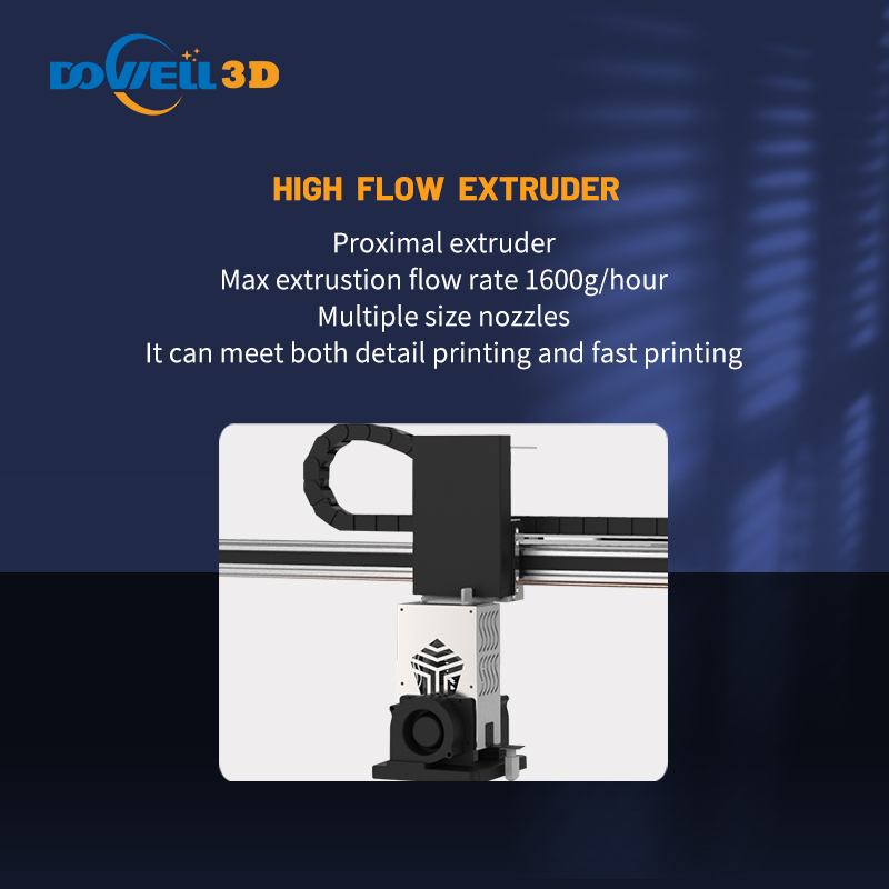 3D printer large flow rate extrusion with big build volume