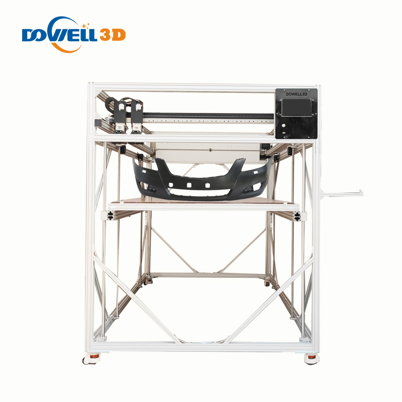 Dowell 3d besar FDM saiz besar pc, abs, gentian karbon, pencetak 3d nilon dengan penyemperit dwi