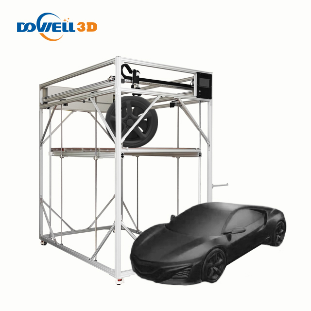 Dowell 3d industrial grande fdm plástico carbono impressora 3d máquina com extrusora dupla