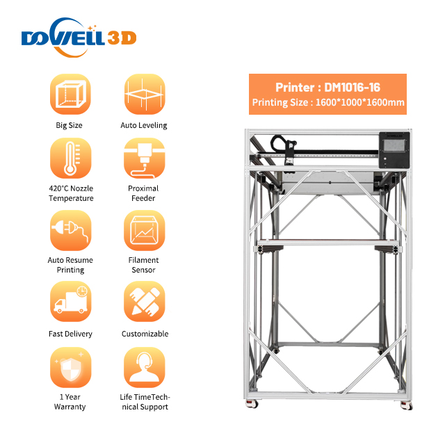 Noiseless Large Build Size FDM 3d Printer for industrial use