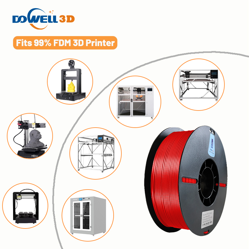 DOWELL3D Factory Direct Offer PETG 1.75mm 2.85mm pla tpu asa abs 3d printing material 1kg 3kg 5kg PETG filament