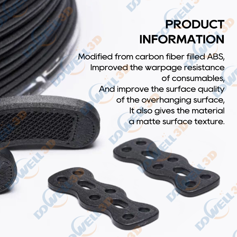 DOWELL3D ABS Carbon Fiber Filament for FDM 3d printer material 1.75mm Black abs asa carbon fiber pla 3d printing filament
