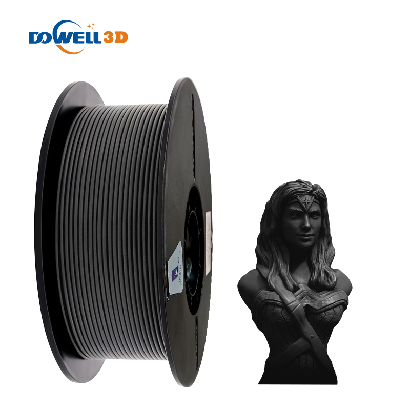 Dowell3d abs filamento de fibra carbono para impressora 3d fdm material 1.75mm preto abs asa fibra carbono pla filamento impressão 3d