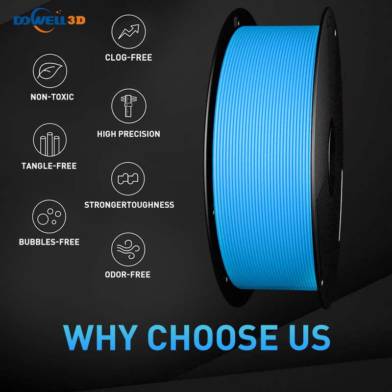 Dowell 3D 1kg Pla Filament Gray 1.75mm Biodegradable 3d Printing Material No Clogging