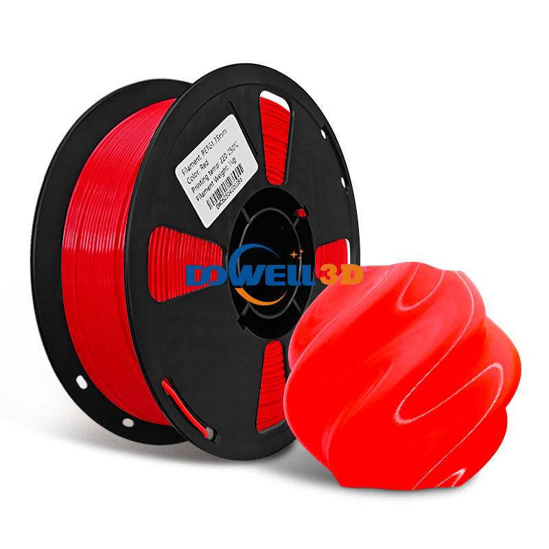 ダウェル 3D PETGフィラメント 工場直販 1.75mm/2.85mm 1kg/ロール ニートワインディング レッドフィラメント