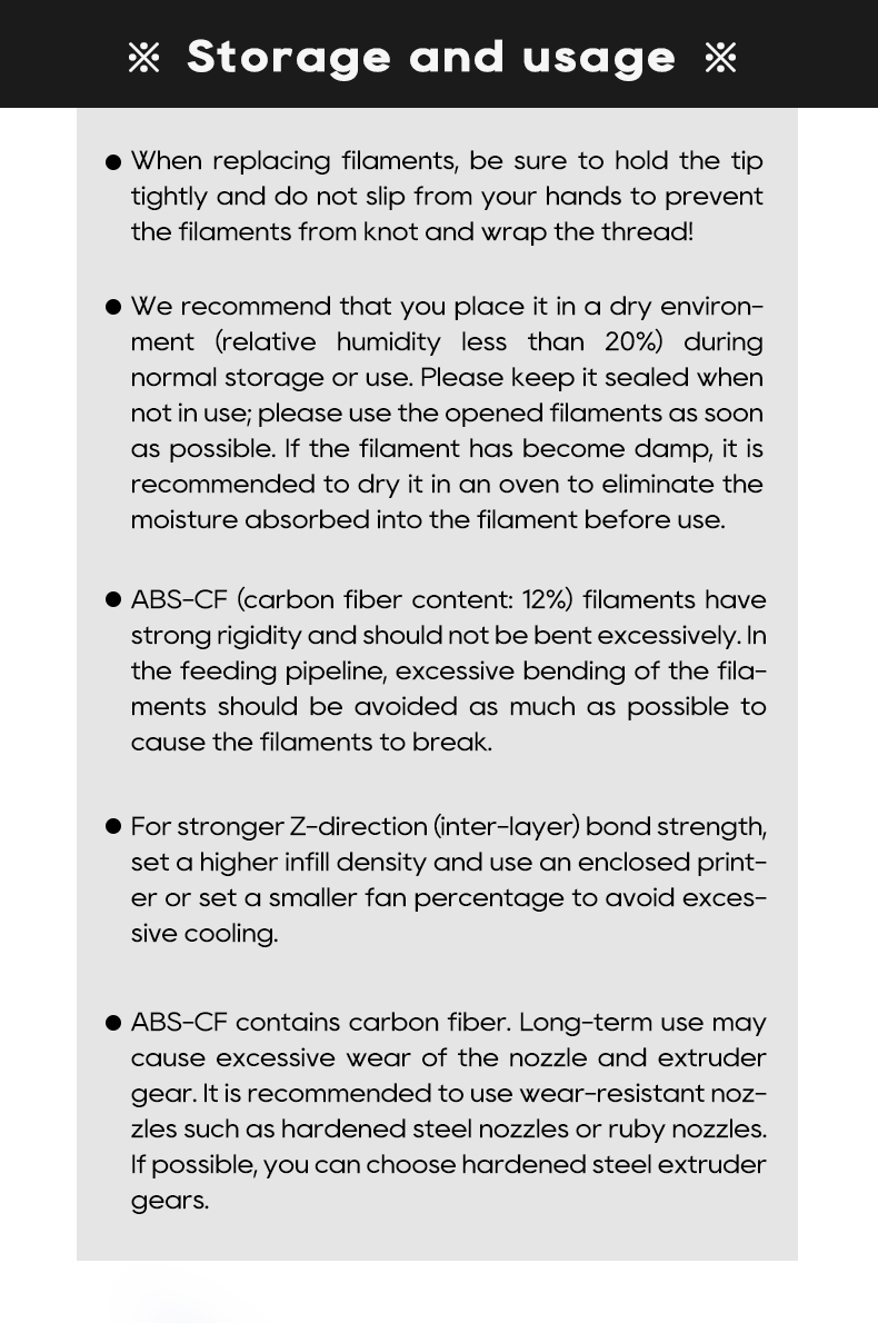 1.75mm Abs Carbon fiber large 3dprinter filament