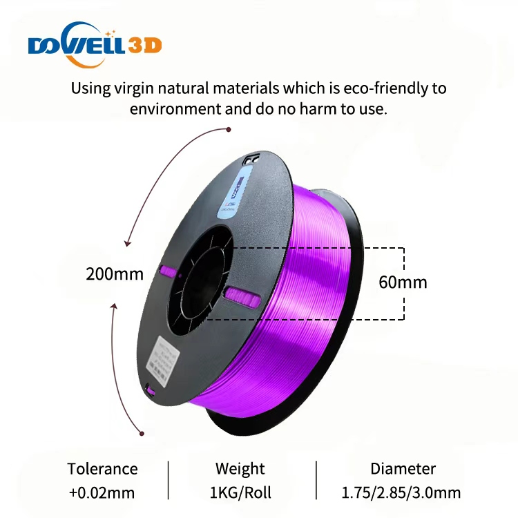 3D Printing Silk PLA Filament Neat Winding 1.75mm Silk Glossy Surface For FDM 3d Printer Wholesale Price