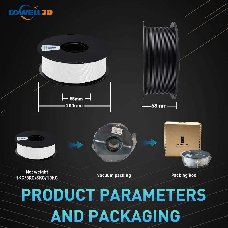 Dowell 3D ABS Filament 1.75mm High Strength Heat Resistance Durable 3d Printing Material 1KG 5KG