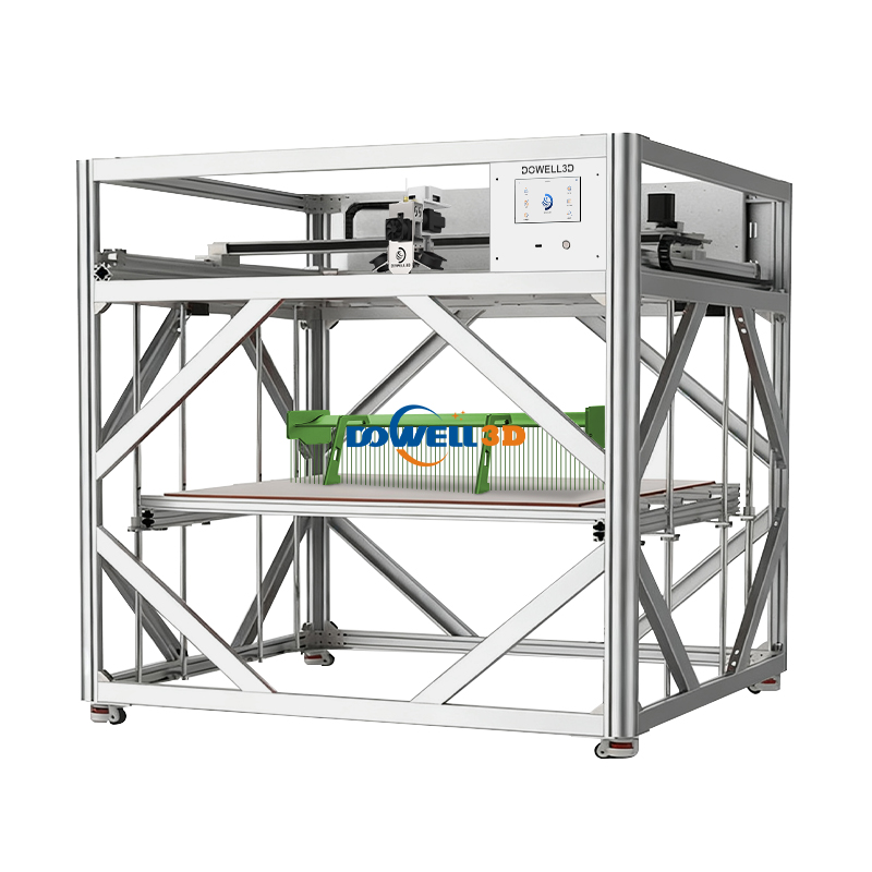 Nova impressora 3D FDM compatível com diferentes filamentos. Impressora 3D industrial profissional.