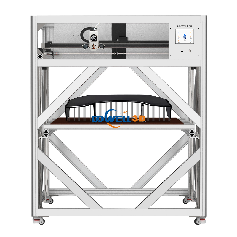 Impressora 3D industrial de alta temperatura com extrusão de alta vazão e mesa aquecida.