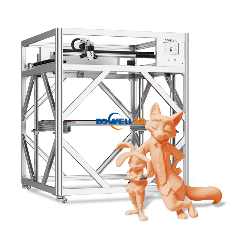 Impressora 3D Dowell de grande porte, 800 mm, para impressão 3D industrial em PLA e ABS.