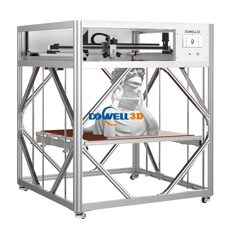Impressora 3D digital DOWELL, temperatura constante de 60°C, mesa de vidro, extrusora dupla industrial, impressora 3D para escultura.
