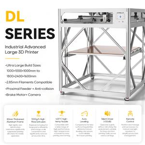 Dowell 3d Printer 500mm/s Mabilis na Pag-print Mataas na Katumpakan na Bumper Furniture Sculpture 3d Printing Machine