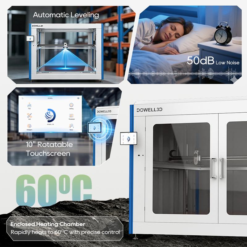 Китай 3D-принтер Dowell DF1010-12 в металлическом корпусе, большой размер 1000 мм, высокоточный 3D-принтер., производитель
