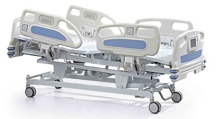 hospital bed with built in control panel