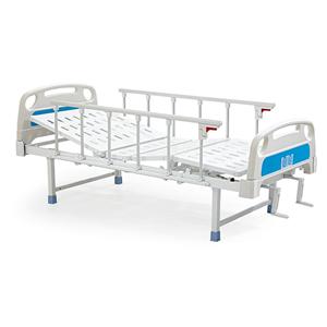 Lit d'hôpital manuel de double manivelles en aluminium de Siderails 2 de manivelles