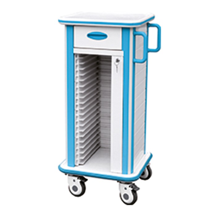 Single Row Abs Storage Medical Record Trolley
