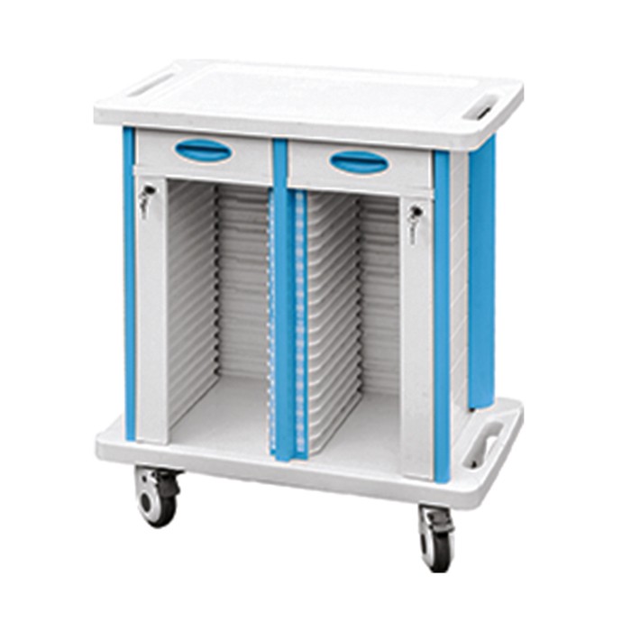 Double Rows Hospital Medical Record Trolley