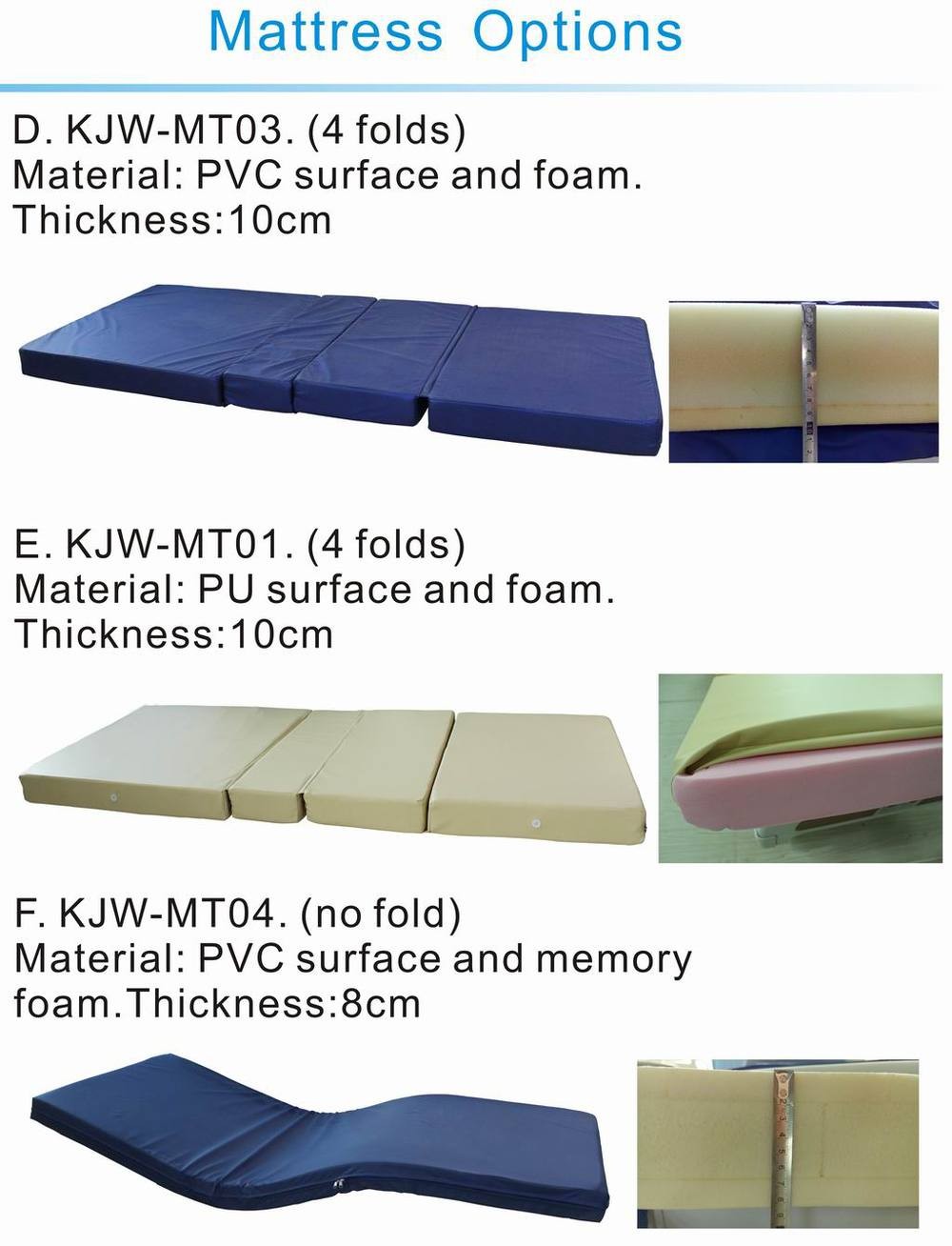 Waterproof Medical PVC Cover High Density Sponge Hospital Bed Mattress