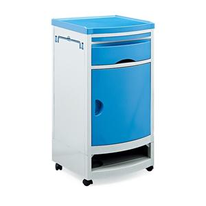 خزانة سرير المستشفى الطبية الزرقاء ABS مع رف الأحذية