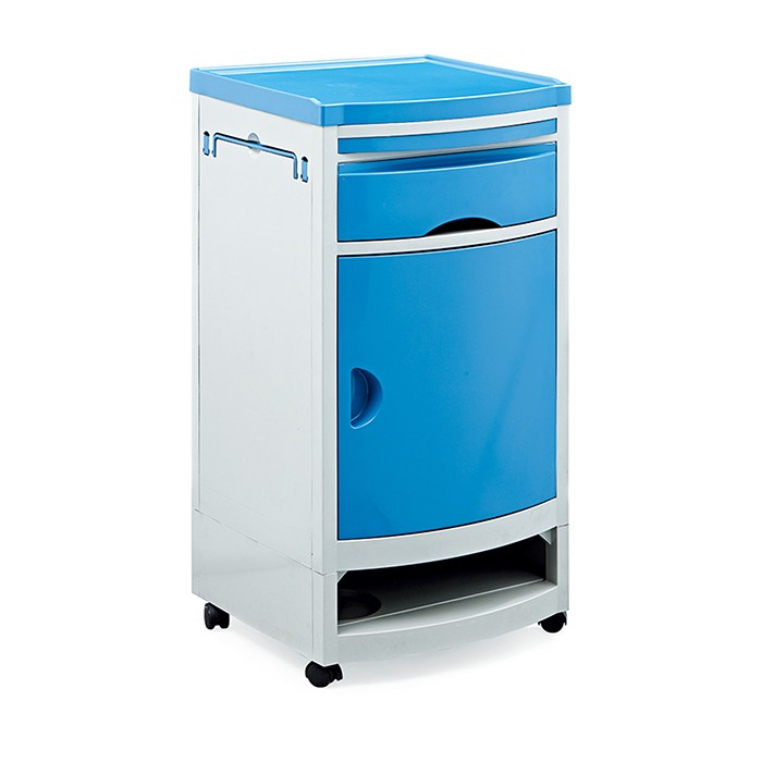 Blue Medical Abs Hospital Bedside Cabinet With Shoe Rack
