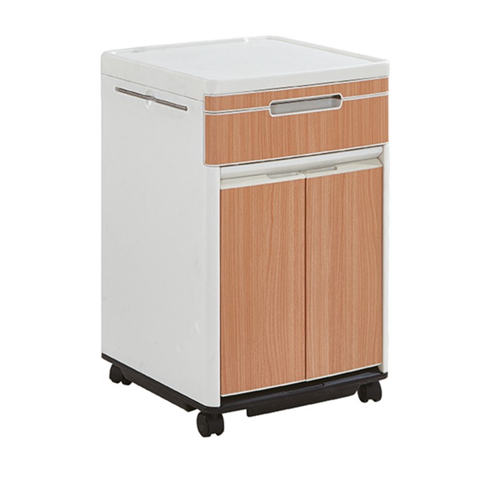 Wooden Color Abs Luxurious Hospital Bedside Cabinet