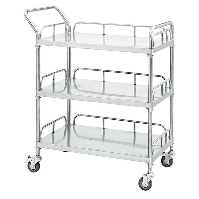 3 Layers Hospital Nursing Stainless Steel Treatment Trolley