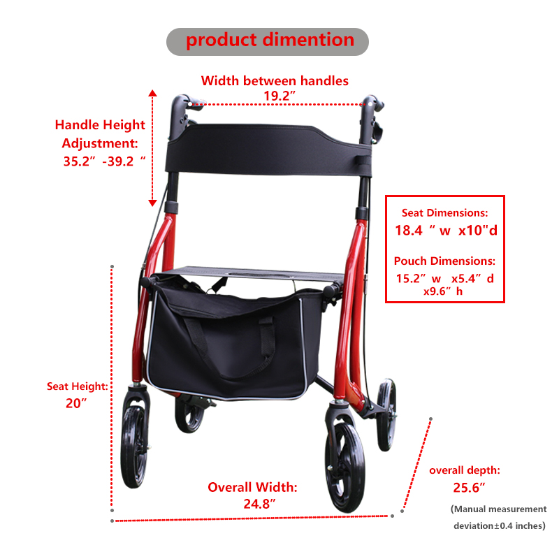 Best selling euro style elderly care rollator walker